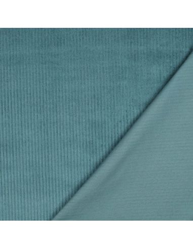 Light petrol blue cotton corduroy fabric