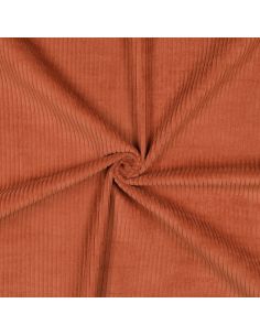 Corduroy cotton fabric - Terracotta