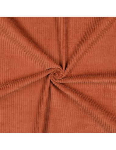 Corduroy cotton fabric - Terracotta