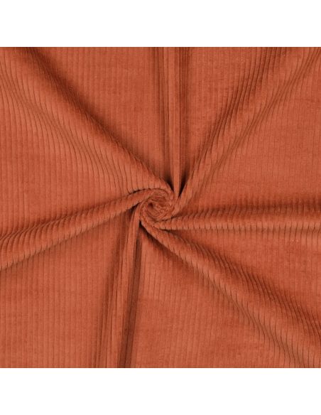 Corduroy cotton fabric - Terracotta