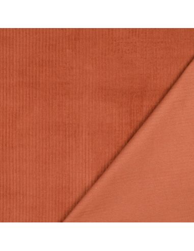 Corduroy cotton fabric - Terracotta