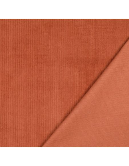Corduroy cotton fabric - Terracotta