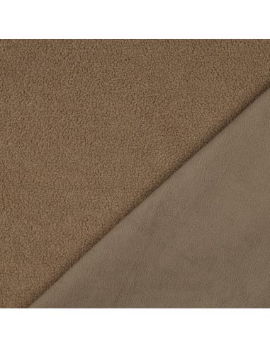 Double-sided Teddy fleece fabric - Mocha