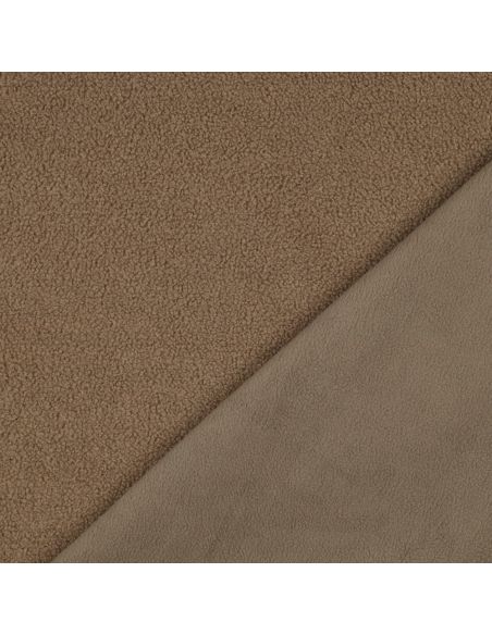 Double-sided Teddy fleece fabric - Mocha