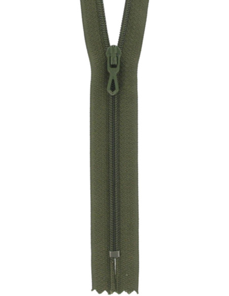 Dark khaki nylon zipper