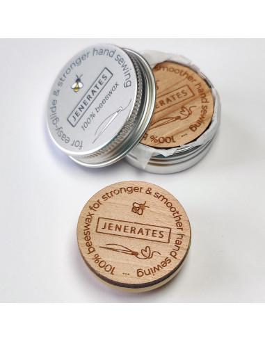 Beeswax pot for hand sewing and embroidery