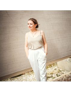 Washed duchess satin fabric - Nude 2