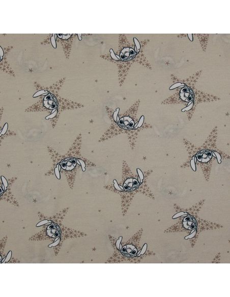 Lilo & Stitch Jersey Fabric - Beige Stars