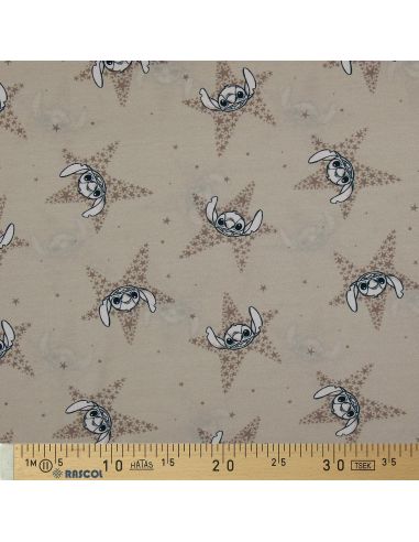 Lilo & Stitch Jersey Fabric - Beige Stars
