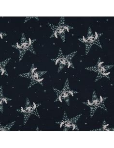 Lilo & Stitch Jersey Fabric - Navy Blue Stars 2