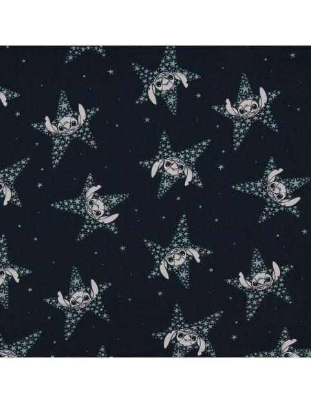 Lilo & Stitch Jersey Fabric - Navy Blue Stars