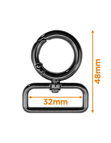 Round swivel snap hook - Rifle barrel 32 x 20 mm