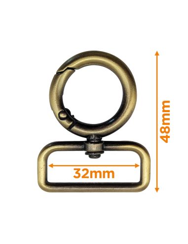 Round swivel snap hook - Bronze 32 x 20 mm