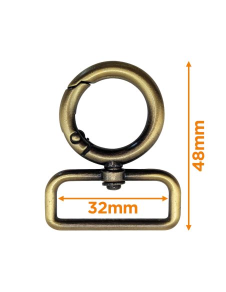 Round swivel snap hook - Bronze 32 x 20 mm