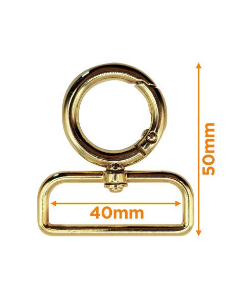 Round swivel snap hook - Gold 40 x 20 mm