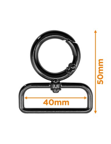 Round swivel snap hook - Rifle barrel 40 x 20 mm
