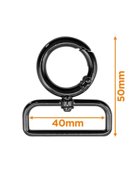 Round swivel snap hook - Rifle barrel 40 x 20 mm