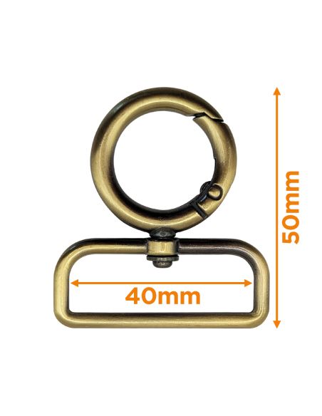 Round swivel snap hook - Bronze 40 x 20 mm