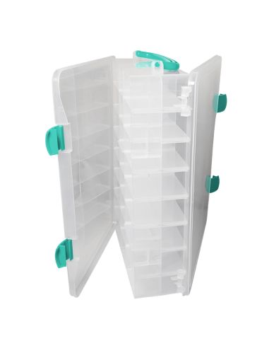 Double-sided storage box with 48 compartments