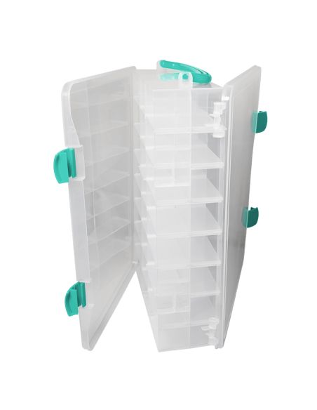Double-sided storage box with 48 compartments