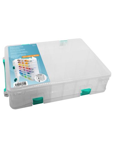 Double-sided storage box with 48 compartments
