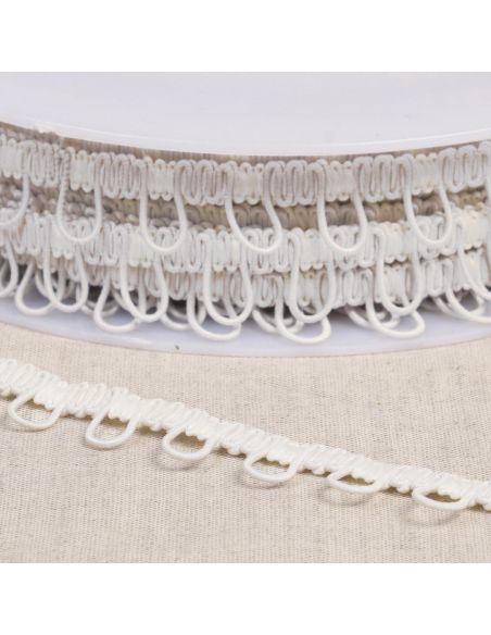 Elastic buttonhole trim - Ivory