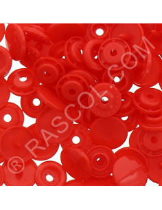 Pack of 25 KAM round resin snaps - Light red