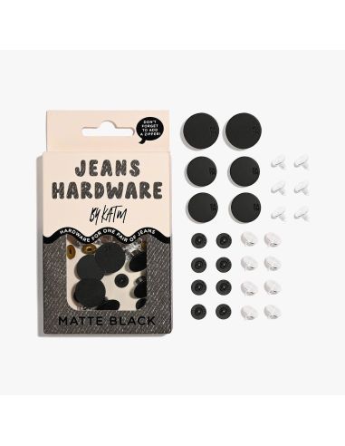 Jeans button and rivet kit - Matte black