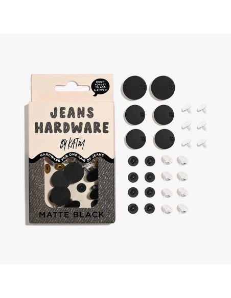 Jeans button and rivet kit - Matte black