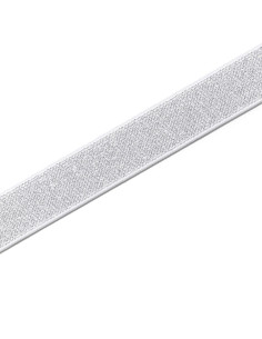 Elastic band, white and silver, 25 mm