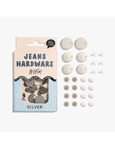 Jeans button and rivet kit - Silver