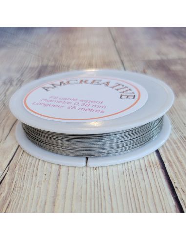 0.38 mm Wire for Beads - Silver