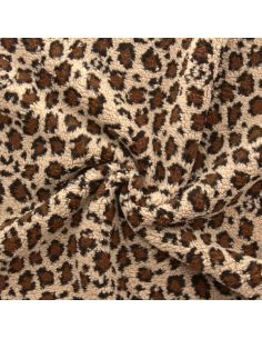 Leopard Teddy Fabric - Dark Beige
