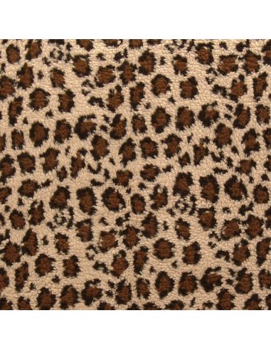 Leopard Teddy Fabric - Dark Beige