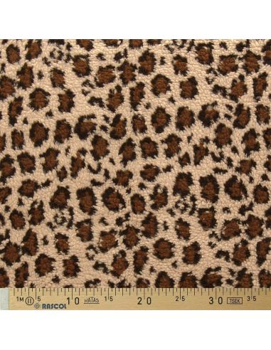 Leopard Teddy Fabric - Dark Beige