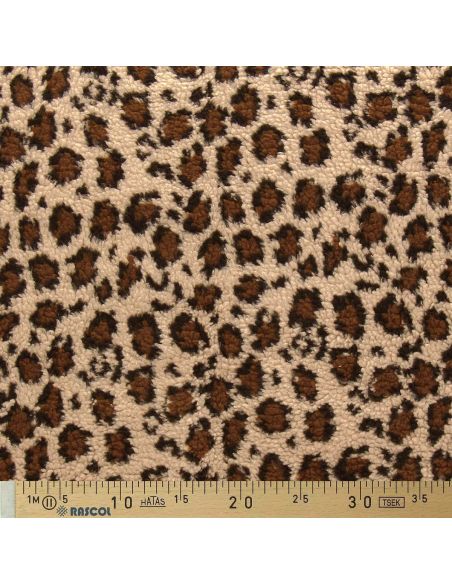 Leopard Teddy Fabric - Dark Beige