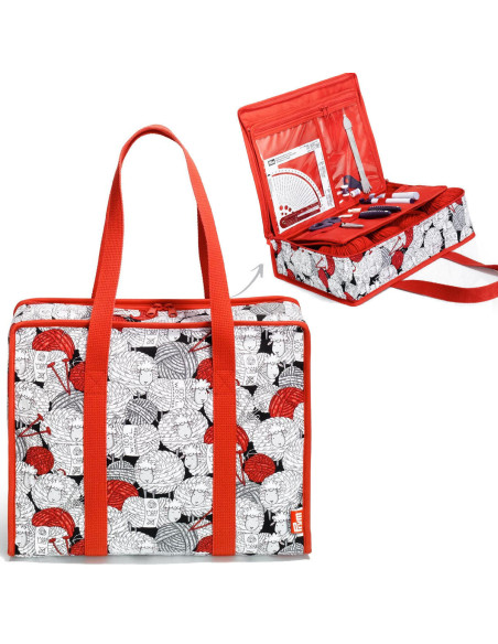 All-in-one multi-pocket bag L Cool Wool