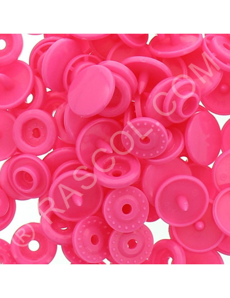 Pack of 25 KAM round resin snaps - Neon pink