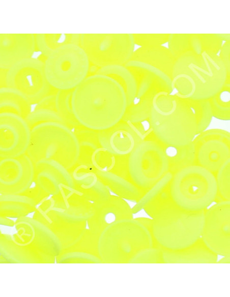 Pack of 25 KAM round resin snaps - Neon yellow