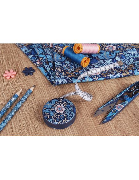 150 cm retractable tape measure - Blue flowers collection