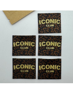 Set of 5 woven sew-on labels Iconic Club 2