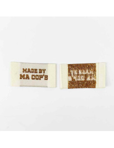 Set of 5 woven sew-on labels Made by ma cop's - Ecru 2