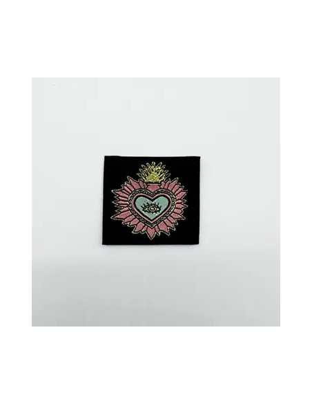 Lot de 5 étiquettes tissées à coudre Ex Voto - Noir