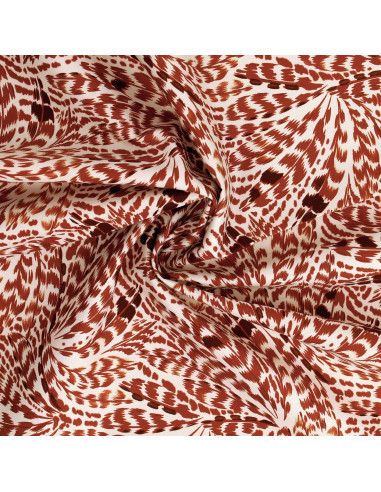 Fancy cotton poplin fabric - Brown feathers