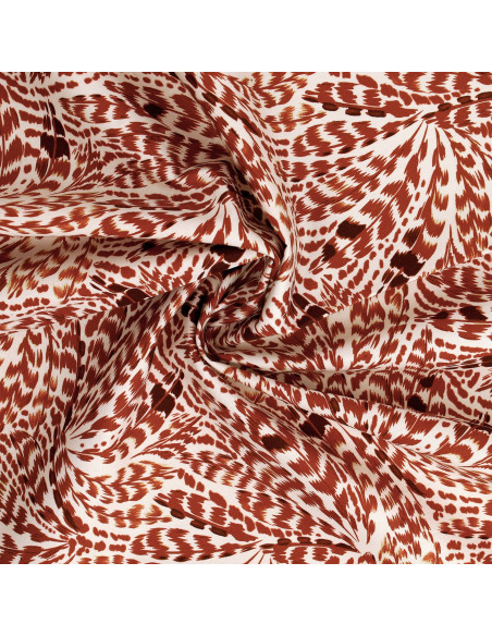 Fancy cotton poplin fabric - Brown feathers