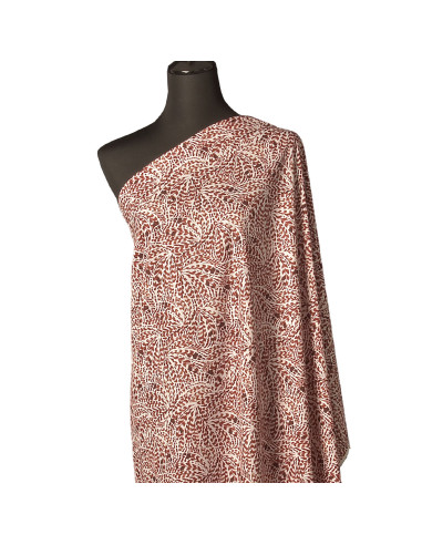 Fancy cotton poplin fabric - Brown feathers