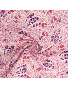 Fancy cotton poplin fabric - Pink feathers