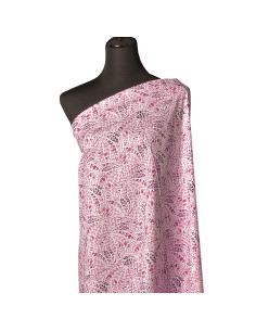 Fancy cotton poplin fabric - Pink feathers 2