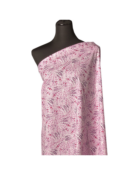 Fancy cotton poplin fabric - Pink feathers