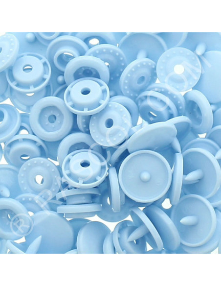 Pack of 25 KAM round resin snaps - Sky blue